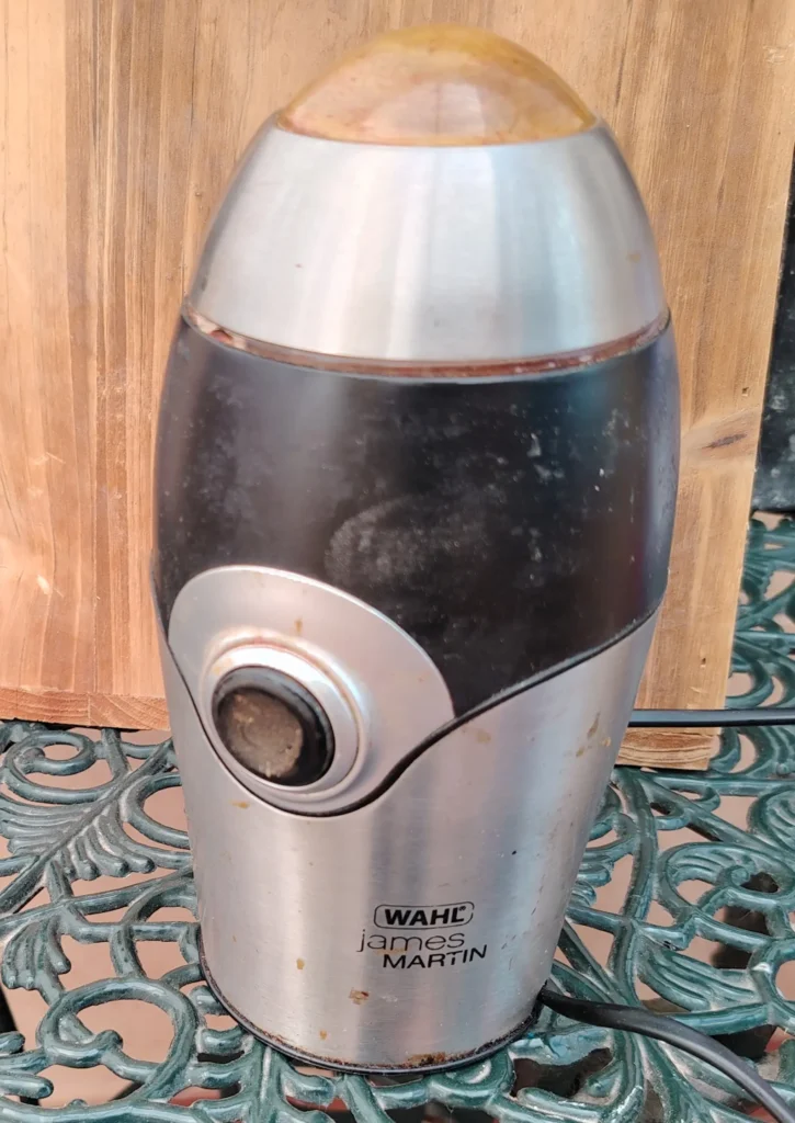 Wahl James Martin spice grinder used for grinding homemade berberé spice blend at Casa Adora
