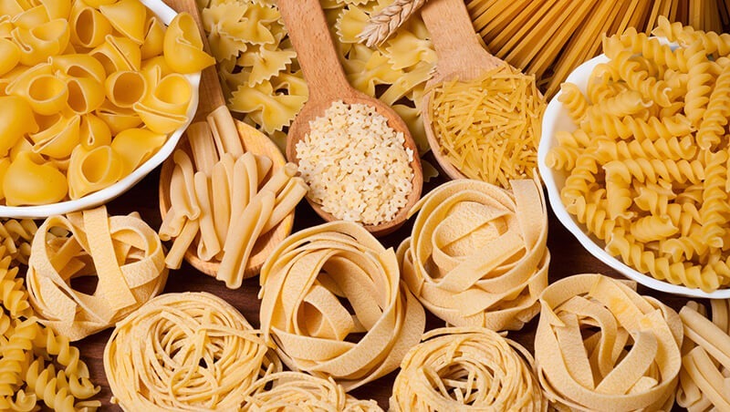 A selection of dried pasta, different shapes and sizes - The Flexible Chef