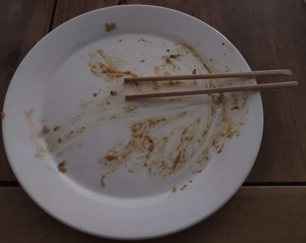 Empty plate after katsu curry sauce with breaded chicken โ the best compliment a recipe can get