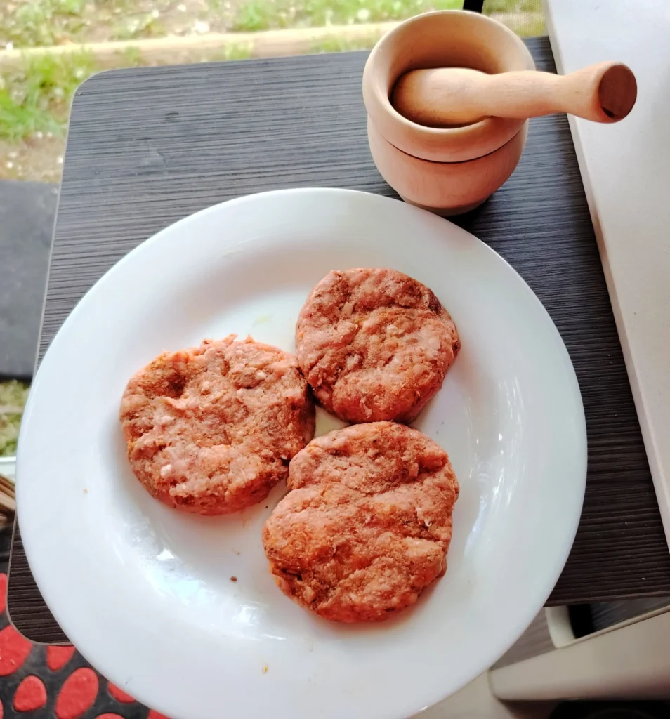 Shawarma patties ready to cook – van cooking with beef mince – The Flexible Chef