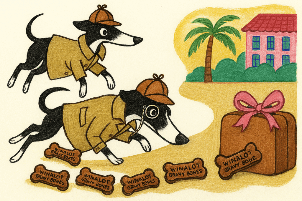 Two cosmic greyhound detectives sniffing out a case.