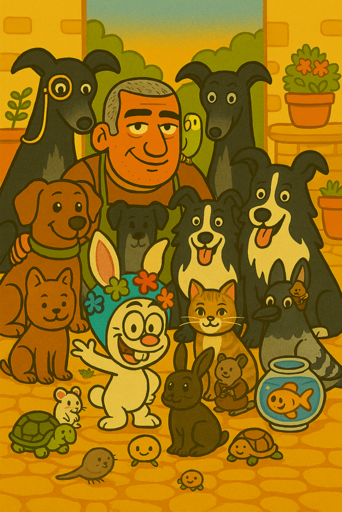 A warm Andalusian courtyard, a clattering teacup, two shadowy Spanish greyhounds who think in two languages, and a very noisy menagerie: welcome to the gang. Issy & Poppy Investigate is where village ritual meets forensic curiosity and biscuit diplomacy — turning political fuss into something sharp, silly and sometimes musical.