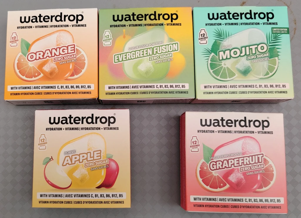 Waterdrop water flavouring cubes โ five flavours reviewed by The Flexible Chef